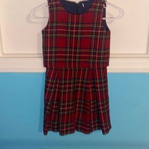 Brooks Brothers plaid girls size 6/7 red dress wool
